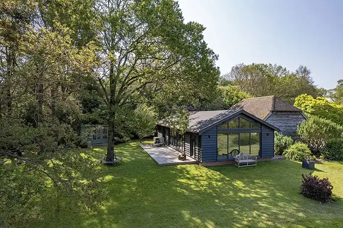 External view of a traditional pool house
