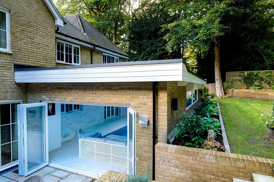 External View of An Attached Pool House