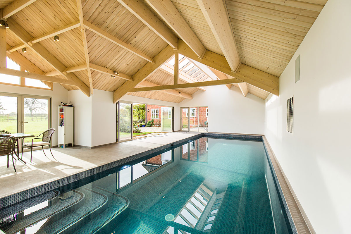 pole barn house with indoor pool